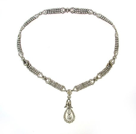 Art Deco Diamond and Platinum Necklace/Choker/Bracelets and Earrings For Sale at 1stdibs