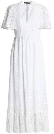 Cape-effect Broderie Anglaise Cotton Midi Dress