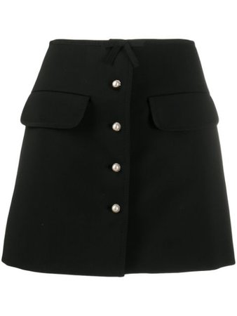 net pearl skirt - Black