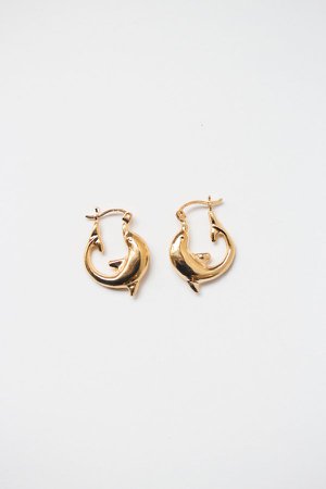 ARO Dolphin Hoop Earrings - Gold | Garmentory