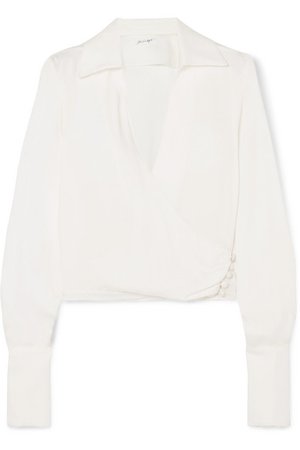 The Line By K | Dayna satin wrap blouse | NET-A-PORTER.COM