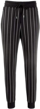 pinstriped jogging trousers