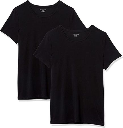 Amazon.com: Amazon Essentials Women's Classic-Fit Short-Sleeve Crewneck T-Shirt, Pack of 2, Black, Small : Clothing, Shoes & Jewelry