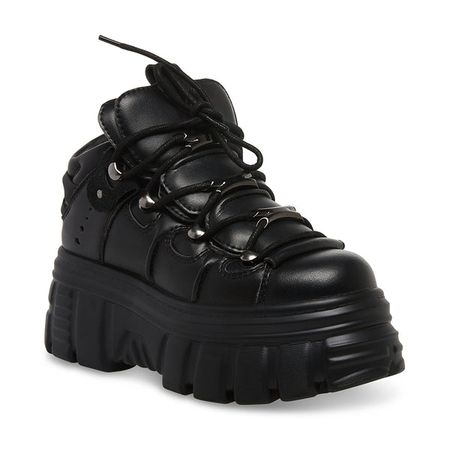 REIGN Black Leather Platform Sneaker | Women's Sneakers – Steve Madden