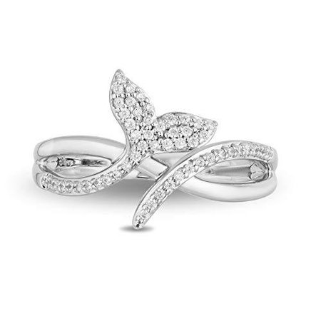 Disney Ariel Inspired Diamond Ring Sterling Silver 1/7 CTTW | Enchanted Disney Fine Jewelry