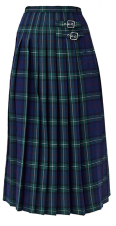 Scottish plaid blue & green skirt