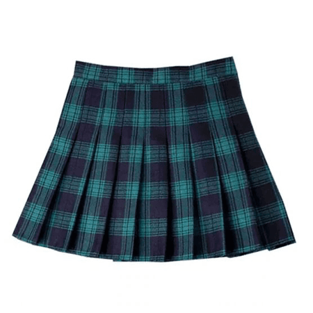 plaid skirt blue