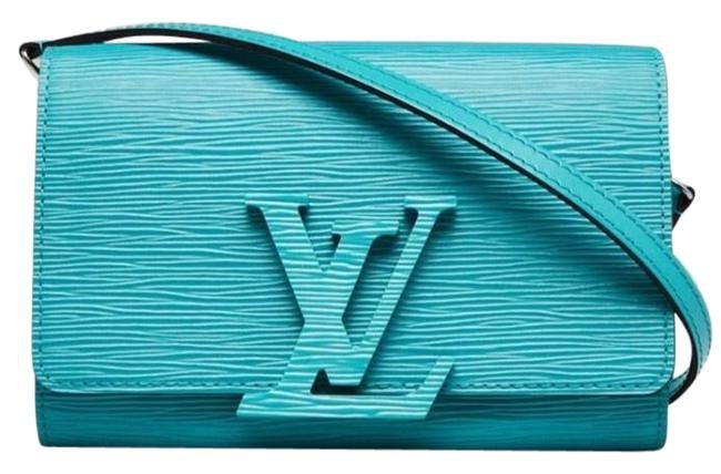 Louis Vuitton Clutch Pm Turquoise Blue Epi Leather Cross Body Bag - Tradesy