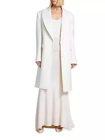 Shop Michael Kors Collection Chesterfield Peak Wool Coat | Saks Fifth Avenue