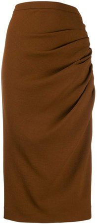 ruched mid-length skirt