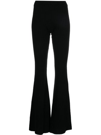 VERSACE Ribbed Flared Trousers - Farfetch