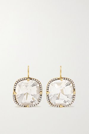 Gold 18-karat gold, topaz and diamond earrings | Sylva & Cie | NET-A-PORTER