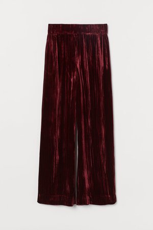 Silk-blend Velvet Pants - Red