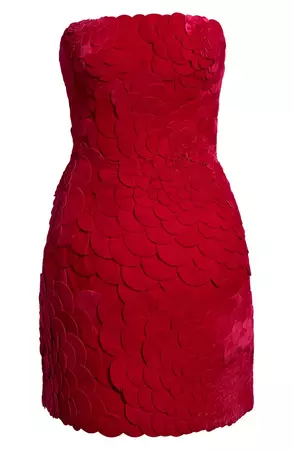 Oscar de la Renta Strapless Velvet Cocktail Dress | Nordstrom