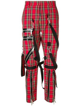 Dsquared2 tartan punk trousers red S74KB0261S49601 - Farfetch