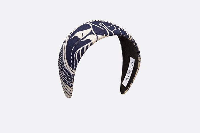 Indigo Blue Dior Wax Toile de Jouy Tropicalia Cotton Alice Headband - Accessories - Women's Fashion | DIOR