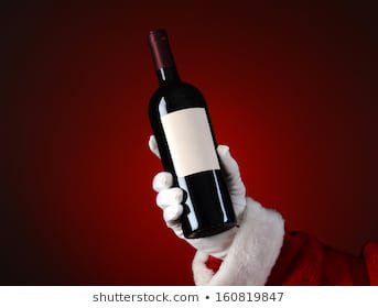 Closeup Santa Claus Holding Bottle Wine Stock Photo (Edit Now) 160819847
