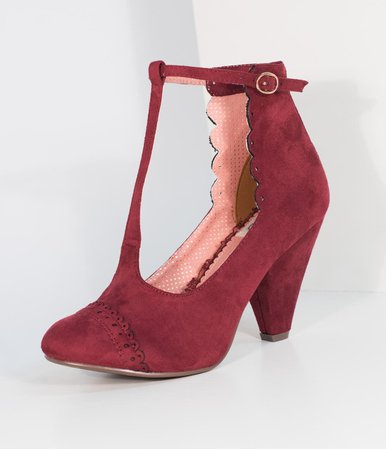 burgundy vintage heels