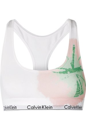 Calvin Klein Underwear | Brassière à bonnets souples en coton stretch et modal mélangés tie & dye Modern Cotton | NET-A-PORTER.COM