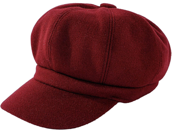 AMAZON red newsboy hat