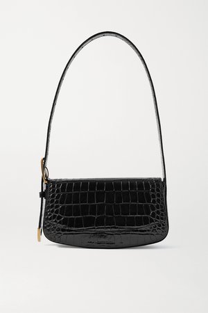 Black Ghost croc-effect leather shoulder bag | Balenciaga | NET-A-PORTER