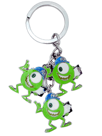 Mike Wazoski Link Keychain Charm - Monsters Inc Keychain - Zipper Pull and Cool Keychains