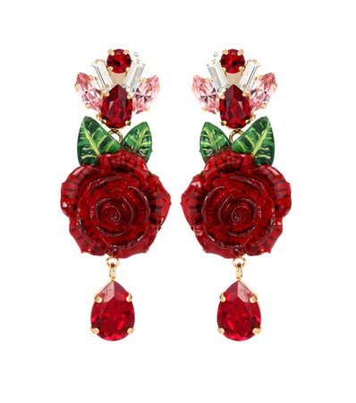 Crystal And Resin Floral Earrings - Dolce & Gabbana | mytheresa