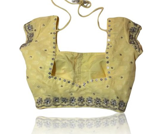 Pale Yellow Beaded Crop Top // Floral Beaded // Indian Saree | Etsy