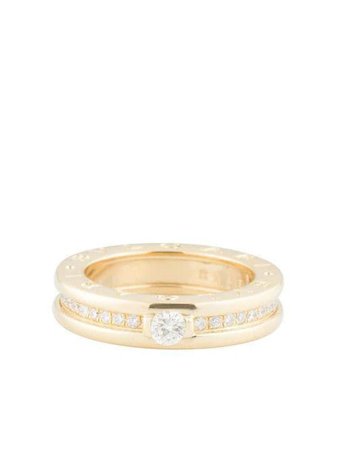 Shop Bvlgari pre-owned 18kt yellow gold B.Zero1 diamond ring with Express Delivery - Farfetch