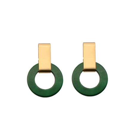 Large Hoop Earrings - Gold, Green | FiorSó | Wolf & Badger