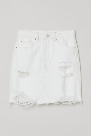 Denim Skirt - White