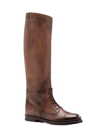NEW Gucci Antique Brown Leather Lace Up Tall Riding Equestrian Polo Boots For Sale at 1stDibs