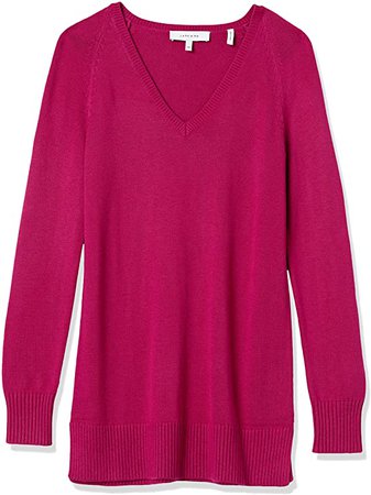 Amazon.com: Lark & Ro Women's Long Sleeve Tunic V-Neck Sweater, Dusty Rose Melange, X-Small: Clothing
