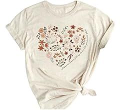 Amazon.com: Fall Heart T-Shirt for Women Family Halloween Thanksgiving Tops Cute Autumn Floral Pumpkin Heart Graphic Tees(As Shown,M): Clothing, Shoes & Jewelry