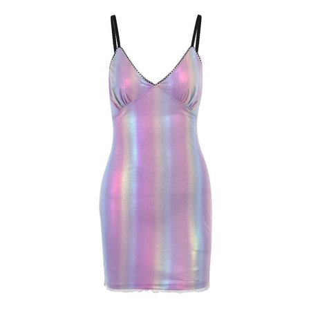 Iridescent Rainbow Stripe Mini Dress | Own Saviour