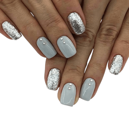 silver grey manicure nail polish