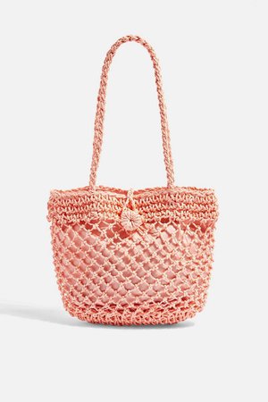 FIZZLE Pink Straw Tote Bag | Topshop