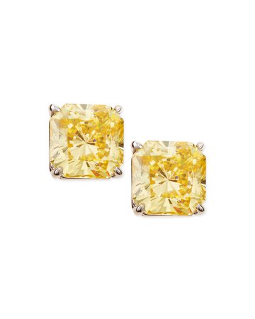 Fantasia by DeSerio 5.0 TCW Canary Cubic Zirconia Stud Earrings
