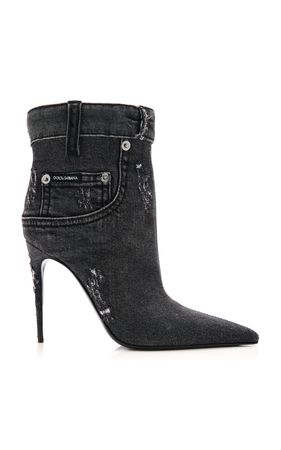 Stivaletto Denim Ankle Boots By Dolce & Gabbana | Moda Operandi