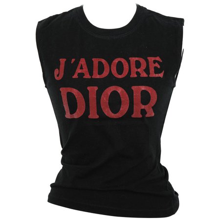 Christian Dior by John Galliano "J'Adore Dior" Tank Top T-Shirt For Sale at 1stdibs