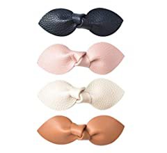 Amazon.com : California Tot Non Slip Fully Lined Alligator Faux Leather Bow Hair Clips in Assorted Pack (Organic Set) : Beauty