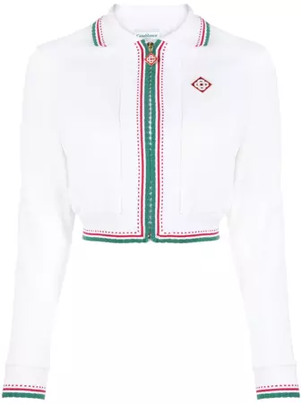 Casablanca Knitted Cropped Track Jacket - Farfetch
