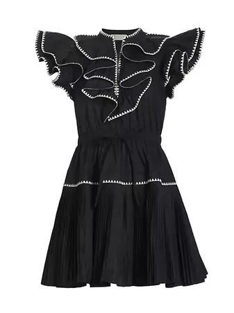 Shop Ulla Johnson Athene Cotton Ruffled Minidress | Saks Fifth Avenue