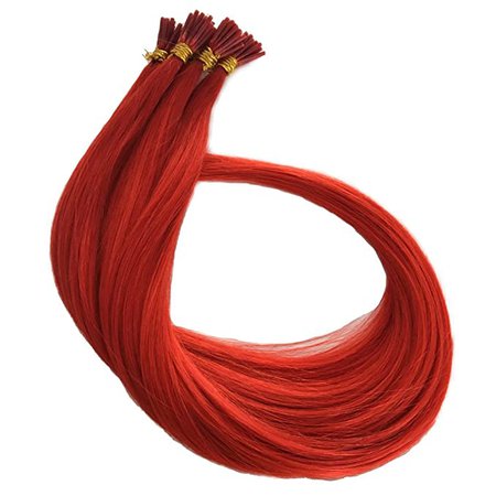 Amazon.com : I Tip Remy Human Hair Extensions 18 inch 100 Strands Keratin Stick Straight 0.5 gram per strand (18 inch, red color) : Beauty