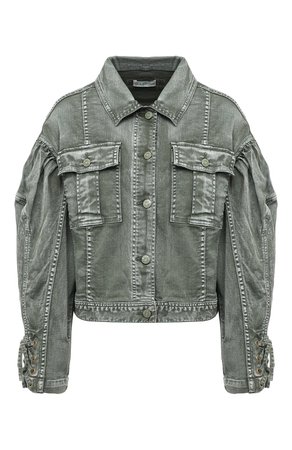 Женская хаки джинсовая куртка ULLA JOHNSON — купить за 47750 руб. в интернет-магазине ЦУМ, арт. SP200506