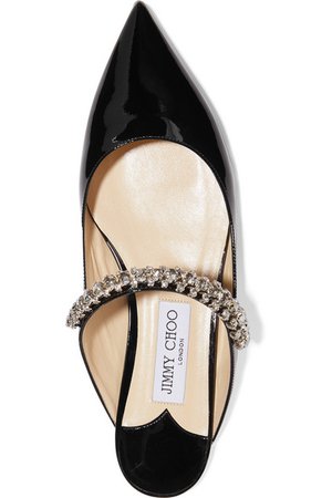 Jimmy Choo | Bing crystal-embellished patent-leather slippers | NET-A-PORTER.COM
