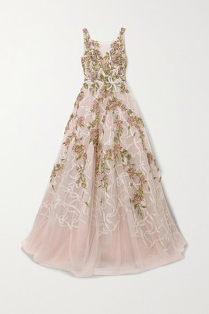 Marchesa | Embellished embroidered tulle gown | NET-A-PORTER.COM