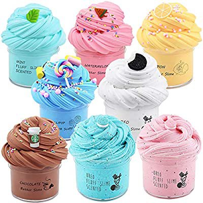 Amazon.com: Luckyunicorn 8 Pack Butter Slime Kit, with Mint, Watermelon, Candy, Oreo, Coffee and Lemon Slime, Stretchy and Non-Sticky, Stress Relief Toy for Girl and Boys: Toys & Games