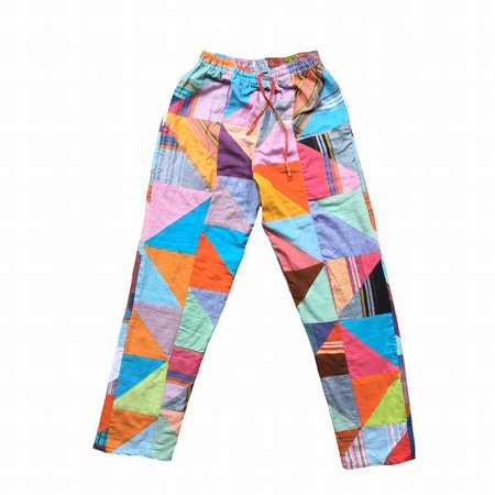 Vintage boho 90s patchwork hippy stretchy trousers.... - Depop