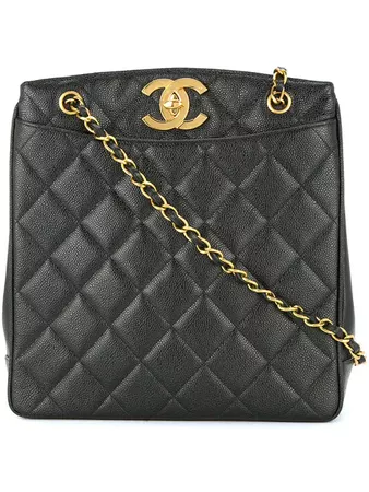 Chanel Vintage quilted cc shoulder tote bag